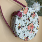 Classic Handwoven Rattan Bag — Chic Florals