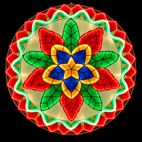 Merry Classic Pure Capiz Parol– Colored LED Christmas Star Lantern | Authentic Handmade Capiz Shell Decor | SC-14