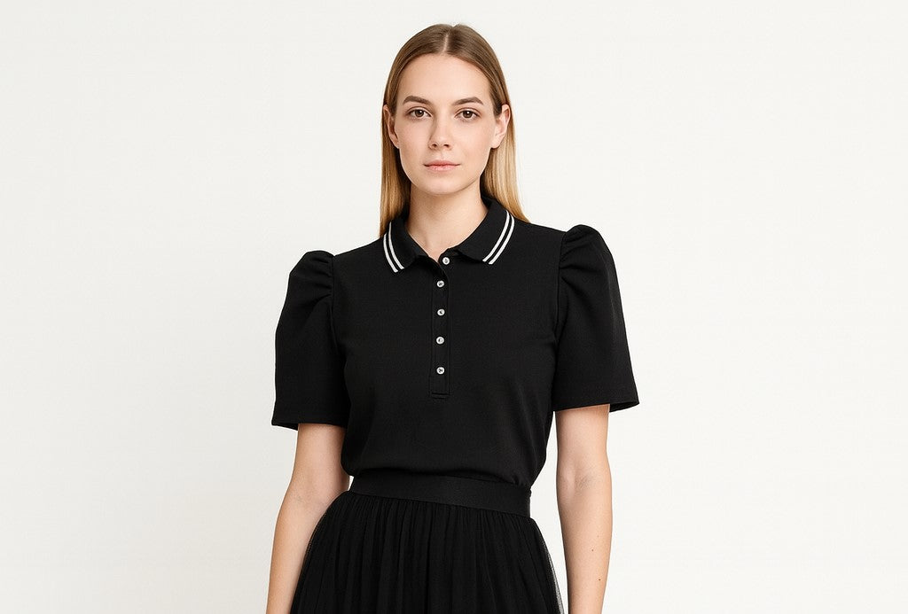 Intramuros Noir - Polo Filipiniana Top