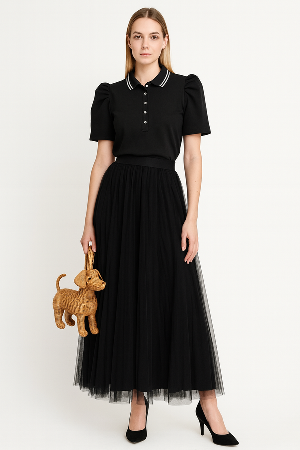 Intramuros Noir - Polo Filipiniana Top