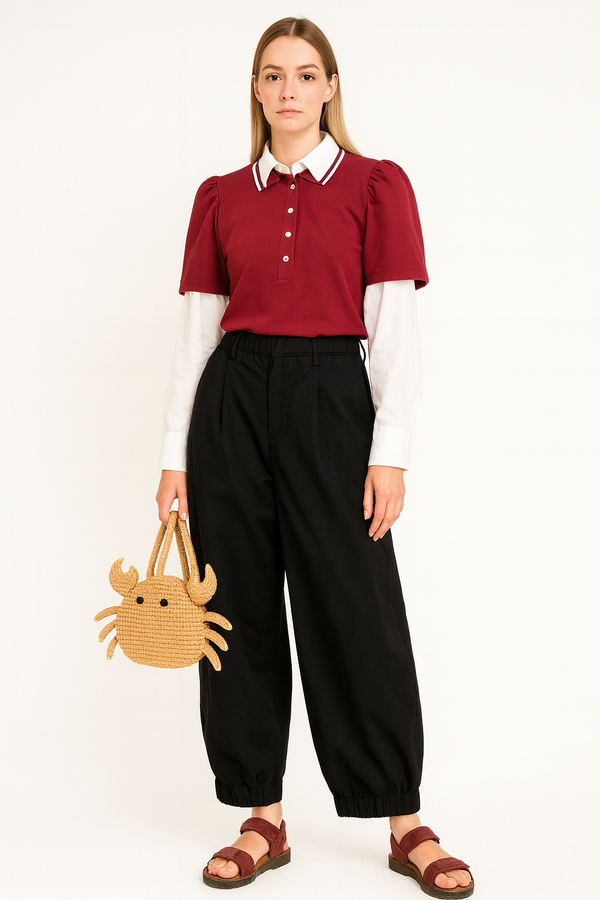 Maharlika Rogue - Red Polo Filipiniana Top