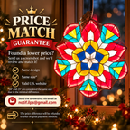 Merry Starlight Capiz Parol– Colored LED Christmas Star Lantern | Authentic Handmade Capiz Shell Decor