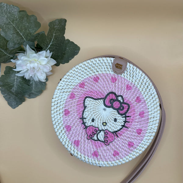 Classic Handwoven Rattan Bag — Hello Kitty