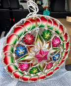 Rainbow Tala Capiz Parol – Colored LED Christmas Filipino Lantern