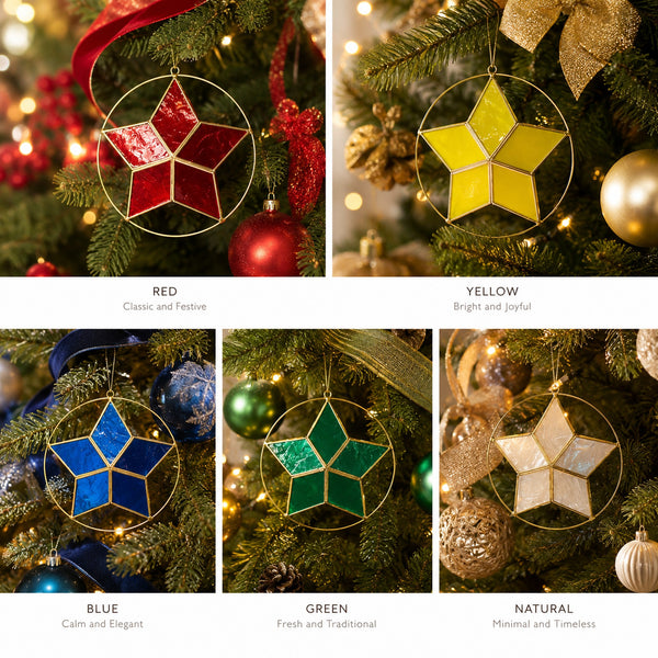Capiz Star Ornaments - 4pcs per Set