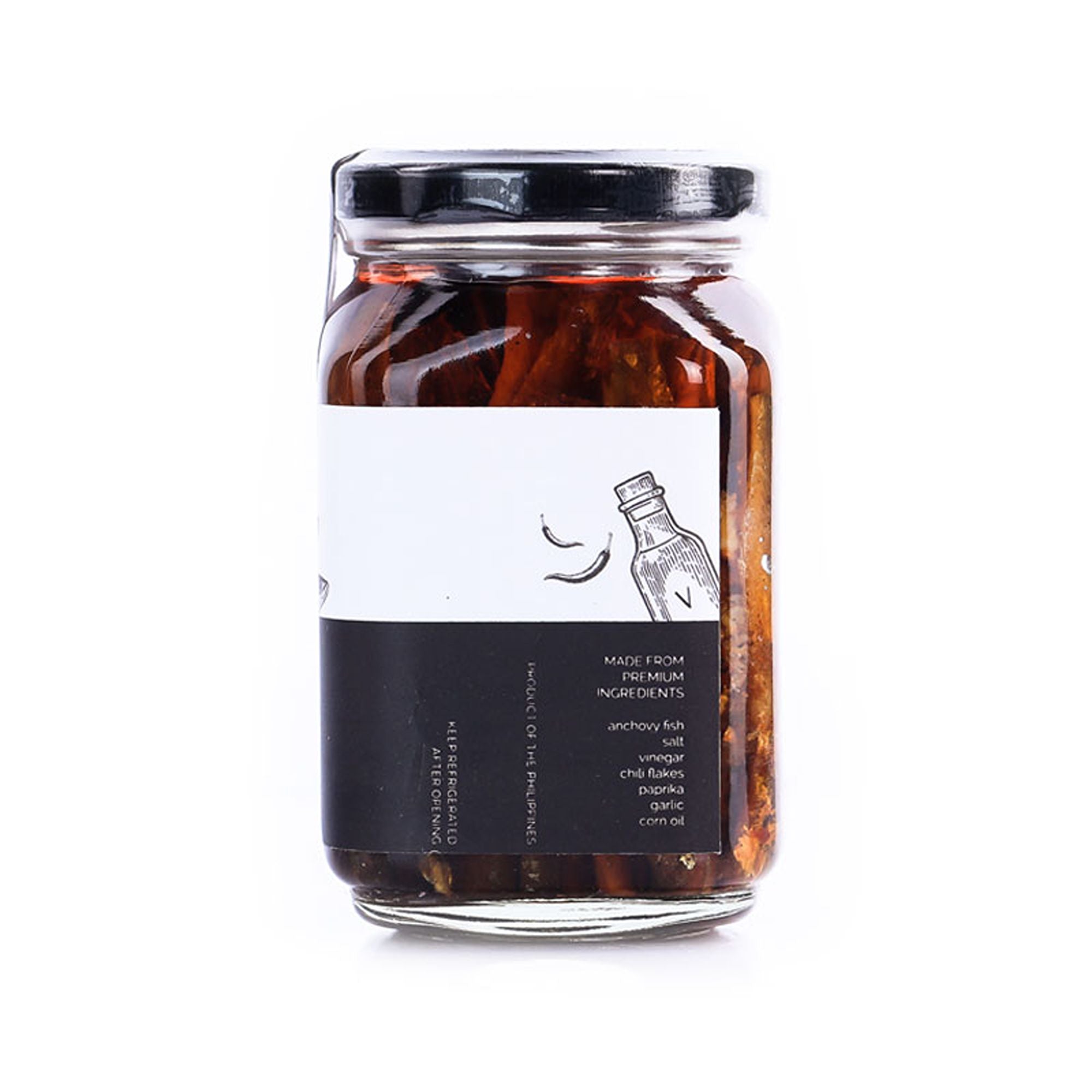RKitchen Spicy Garlic Tuyo in Vinegar Gourmet Bottle - 250g