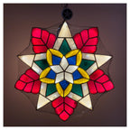 Merry Starlight Capiz Parol– Colored LED Christmas Star Lantern | Authentic Handmade Capiz Shell Decor